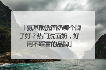氨基酸洗面奶哪个牌子好？热门洗面奶，好用不踩雷的品牌