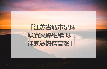江苏省城市足球联赛火爆继续 球迷观赛热情高涨