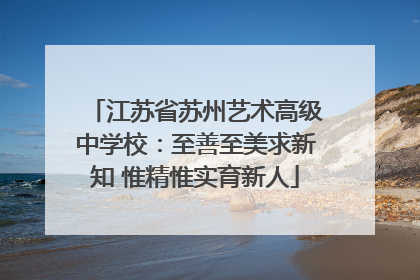 江苏省苏州艺术高级中学校：至善至美求新知 惟精惟实育新人