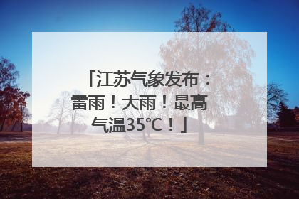 江苏气象发布：雷雨！大雨！最高气温35℃！