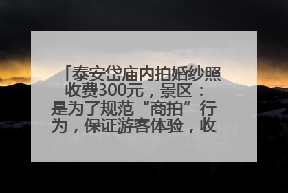 泰安岱庙内拍婚纱照收费300元，景区：是为了规范“商拍”行为，保证游客体验，收取费用全部上交国库