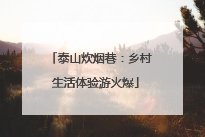 泰山炊烟巷：乡村生活体验游火爆