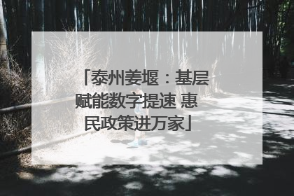 泰州姜堰：基层赋能数字提速 惠民政策进万家