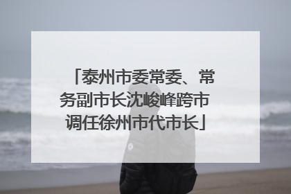 泰州市委常委、常务副市长沈峻峰跨市调任徐州市代市长