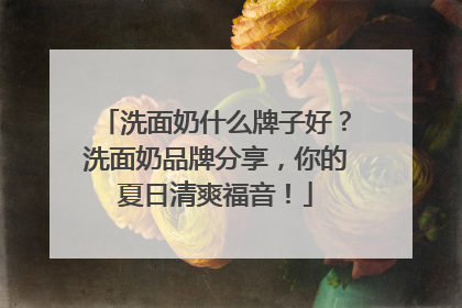 洗面奶什么牌子好？洗面奶品牌分享，你的夏日清爽福音！