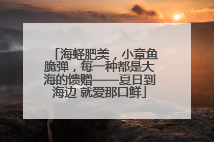 海蛏肥美，小章鱼脆弹，每一种都是大海的馈赠——夏日到海边 就爱那口鲜
