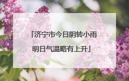 济宁市今日阴转小雨 明日气温略有上升