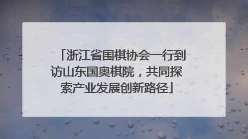 浙江省围棋协会一行到访山东国奥棋院，共同探索产业发展创新路径