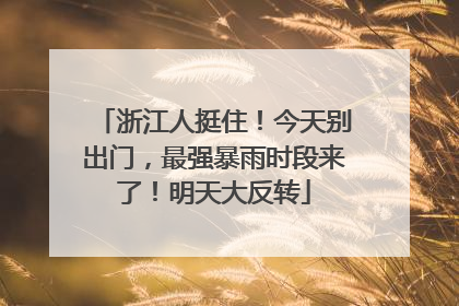 浙江人挺住！今天别出门，最强暴雨时段来了！明天大反转