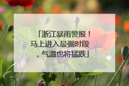 浙江暴雨警报！马上进入最强时段，气温也将猛跌
