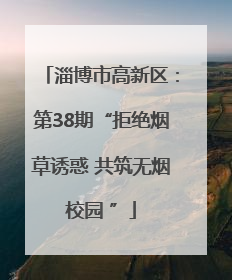 淄博市高新区：第38期“拒绝烟草诱惑 共筑无烟校园 ”