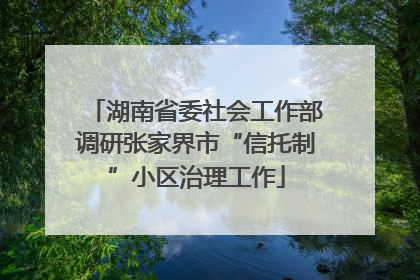 湖南省委社会工作部调研张家界市“信托制”小区治理工作
