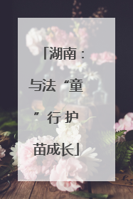 湖南：与法“童”行 护苗成长