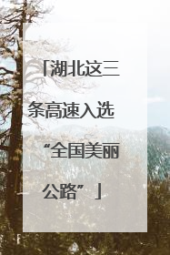 湖北这三条高速入选“全国美丽公路”