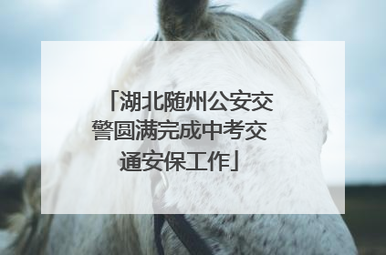湖北随州公安交警圆满完成中考交通安保工作