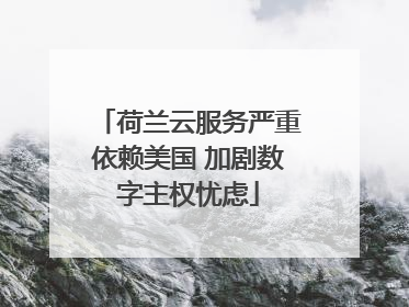 荷兰云服务严重依赖美国 加剧数字主权忧虑