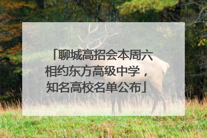 聊城高招会本周六相约东方高级中学，知名高校名单公布