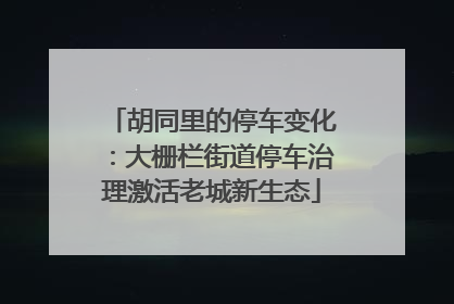 胡同里的停车变化：大栅栏街道停车治理激活老城新生态