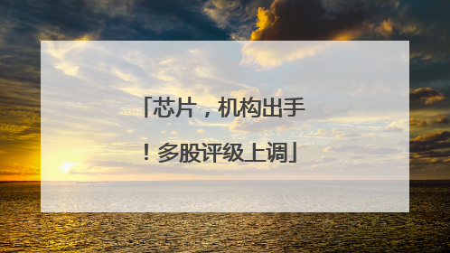 芯片，机构出手！多股评级上调