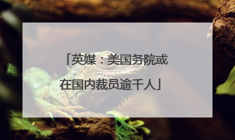 英媒：美国务院或在国内裁员逾千人