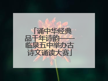 诵中华经典 品千年诗韵——临泉五中举办古诗文诵读大赛