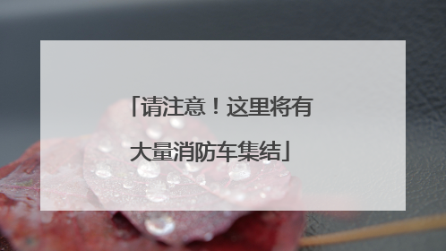 请注意！这里将有大量消防车集结