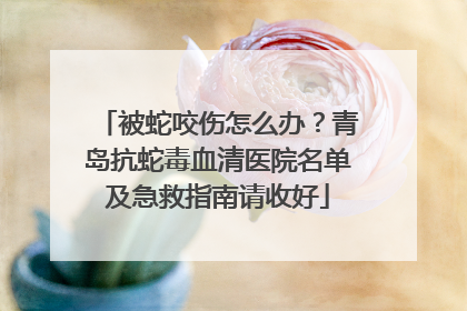 被蛇咬伤怎么办？青岛抗蛇毒血清医院名单及急救指南请收好
