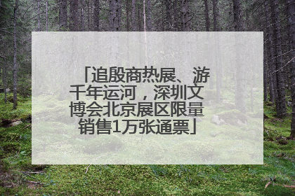 追殷商热展、游千年运河，深圳文博会北京展区限量销售1万张通票