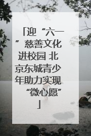 迎“六一”慈善文化进校园 北京东城青少年助力实现“微心愿”