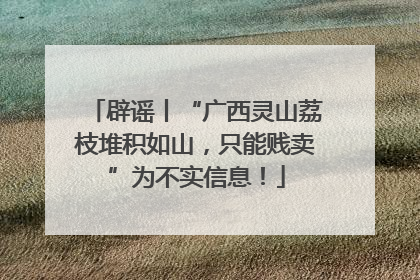 辟谣丨“广西灵山荔枝堆积如山，只能贱卖”为不实信息！