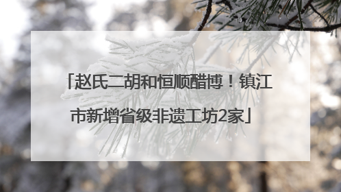 赵氏二胡和恒顺醋博！镇江市新增省级非遗工坊2家
