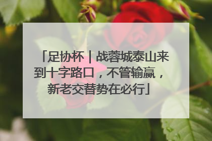 足协杯｜战蓉城泰山来到十字路口，不管输赢，新老交替势在必行
