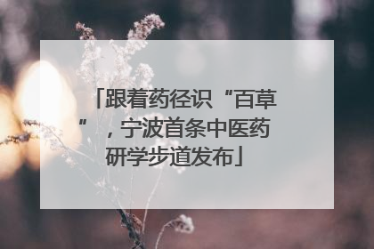 跟着药径识“百草”，宁波首条中医药研学步道发布