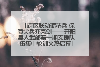 跨区联动砺精兵 保障尖兵齐亮剑——开阳县人武部第一期支援队伍集中轮训火热启幕