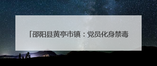 邵阳县黄亭市镇：党员化身禁毒“多面手” 织密禁毒防护网