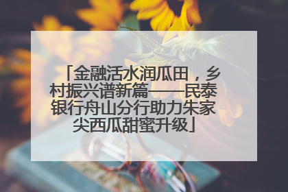 金融活水润瓜田，乡村振兴谱新篇——民泰银行舟山分行助力朱家尖西瓜甜蜜升级