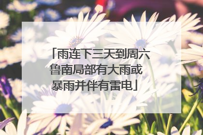 雨连下三天到周六 鲁南局部有大雨或暴雨并伴有雷电