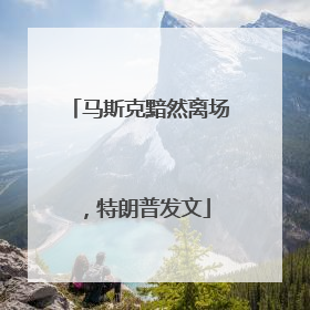 马斯克黯然离场，特朗普发文