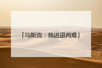 马斯克：我进退两难