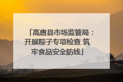 高唐县市场监管局：开展粽子专项检查 筑牢食品安全防线