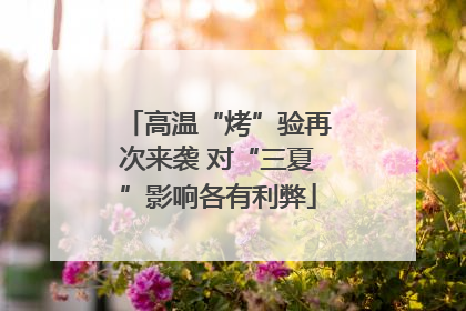 高温“烤”验再次来袭 对“三夏”影响各有利弊