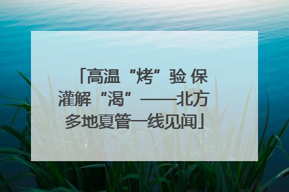 高温“烤”验 保灌解“渴”——北方多地夏管一线见闻