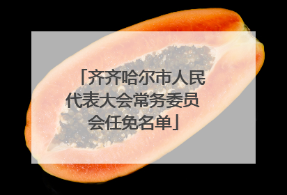 齐齐哈尔市人民代表大会常务委员会任免名单