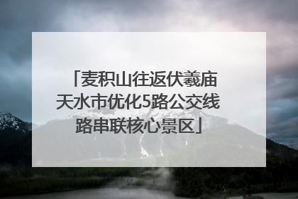 麦积山往返伏羲庙 天水市优化5路公交线路串联核心景区
