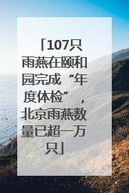 107只雨燕在颐和园完成“年度体检”，北京雨燕数量已超一万只