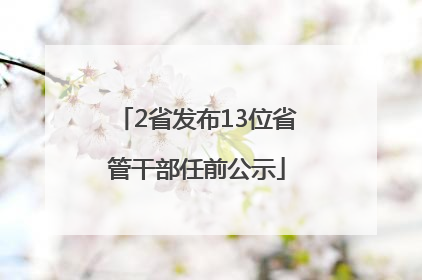 2省发布13位省管干部任前公示