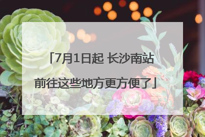 7月1日起 长沙南站前往这些地方更方便了