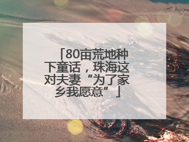 80亩荒地种下童话，珠海这对夫妻“为了家乡我愿意”
